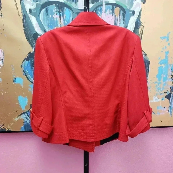 Nygard Collection Jacket Red Button Cropped Style - Picture 2 of 5
